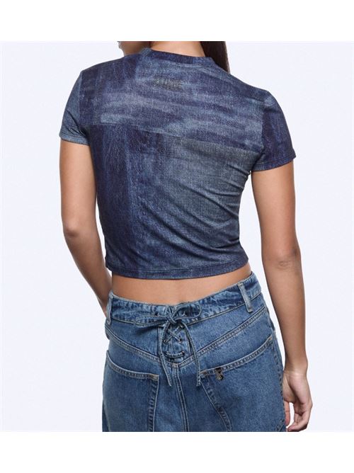 Denim effect cropped T-shirt Liu Jo | UA6502J1624.L9680